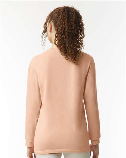 Peachy Garment-Dyed Heavyweight Long Sleeve T-Shirt - 6014