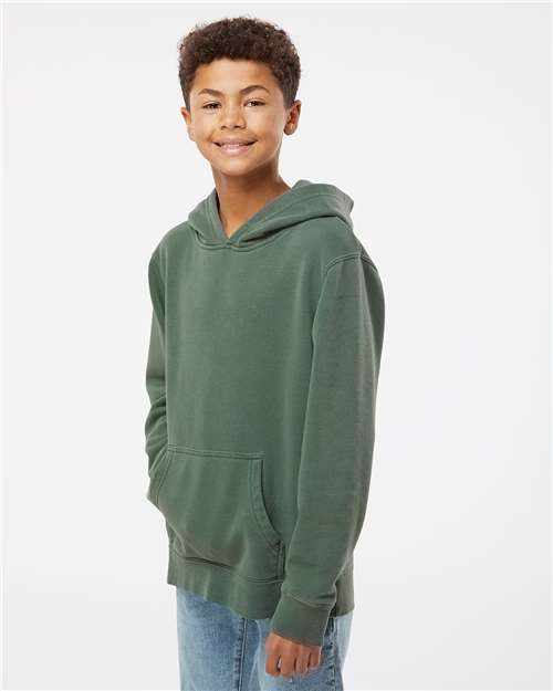 Pigment Alpine Green Youth Midweight Pigment-Dyed Hooded Sweatshirt - PRM1500Y