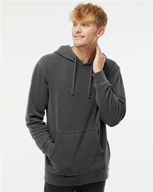 Pigment Black Midweight Pigment-Dyed Hooded Sweatshirt - PRM4500