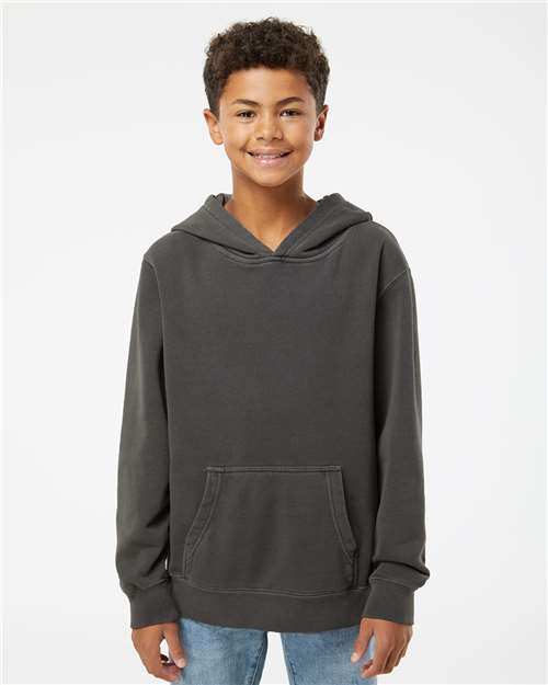 Pigment Black Youth Midweight Pigment-Dyed Hooded Sweatshirt - PRM1500Y