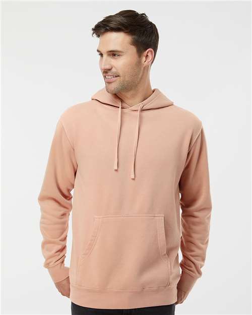 Pigment Dusty Pink Midweight Pigment-Dyed Hooded Sweatshirt - PRM4500