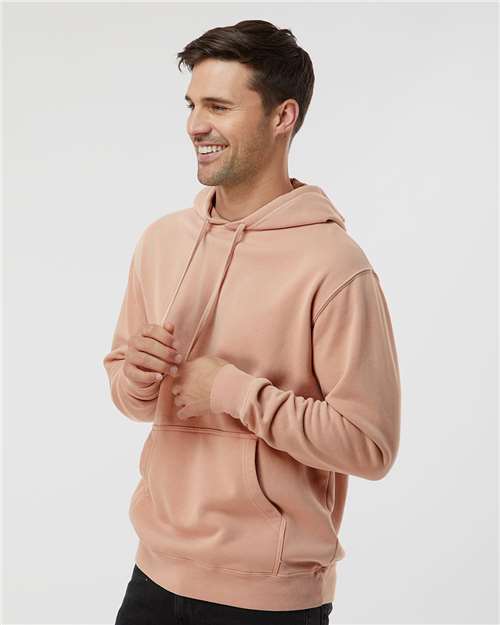 Pigment Dusty Pink Midweight Pigment-Dyed Hooded Sweatshirt - PRM4500