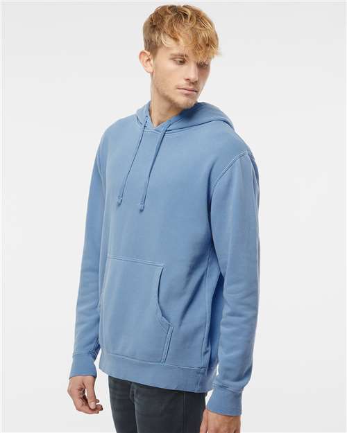 Pigment Light Blue Midweight Pigment-Dyed Hooded Sweatshirt - PRM4500
