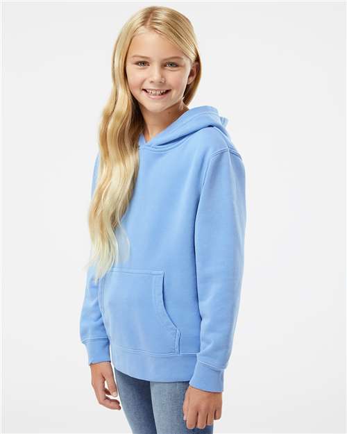 Pigment Light Blue Youth Midweight Pigment-Dyed Hooded Sweatshirt - PRM1500Y