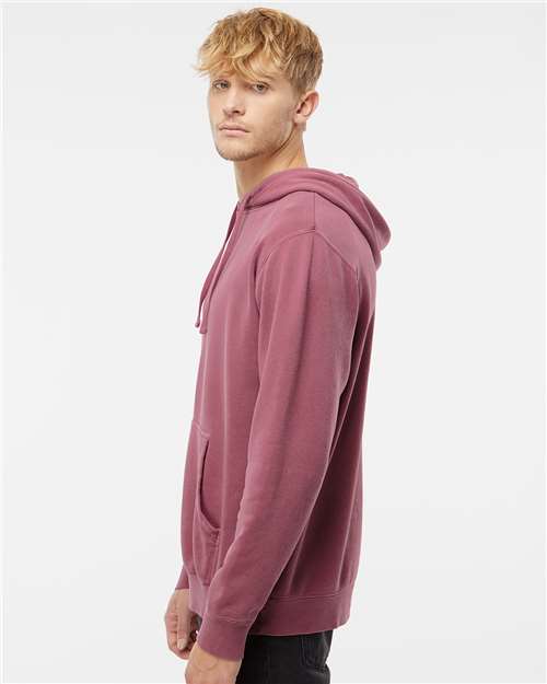 Pigment Maroon Midweight Pigment-Dyed Hooded Sweatshirt - PRM4500