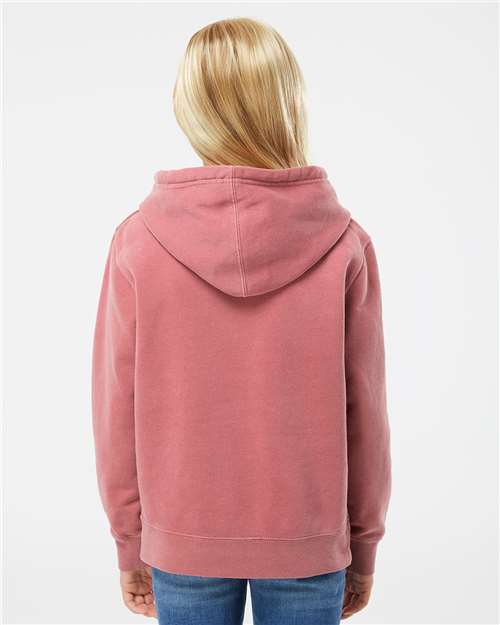 Pigment Maroon Youth Midweight Pigment-Dyed Hooded Sweatshirt - PRM1500Y