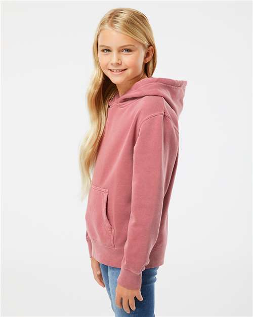 Pigment Maroon Youth Midweight Pigment-Dyed Hooded Sweatshirt - PRM1500Y