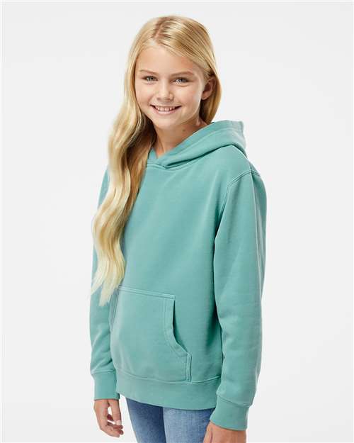 Pigment Mint Youth Midweight Pigment-Dyed Hooded Sweatshirt - PRM1500Y