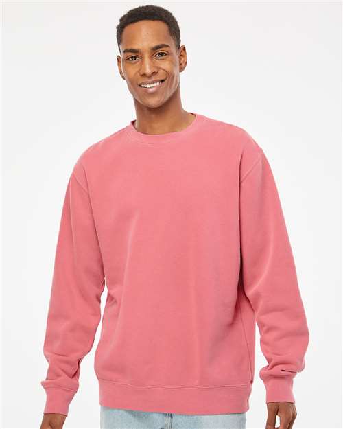 Pigment Pink Midweight Pigment-Dyed Crewneck Sweatshirt - PRM3500