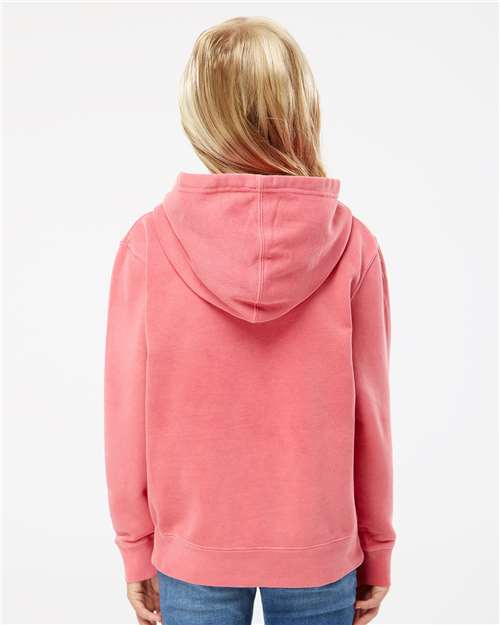 Pigment Pink Youth Midweight Pigment-Dyed Hooded Sweatshirt - PRM1500Y