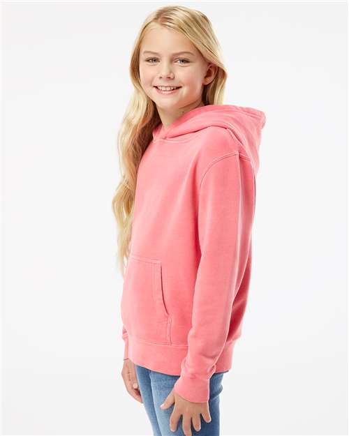 Pigment Pink Youth Midweight Pigment-Dyed Hooded Sweatshirt - PRM1500Y
