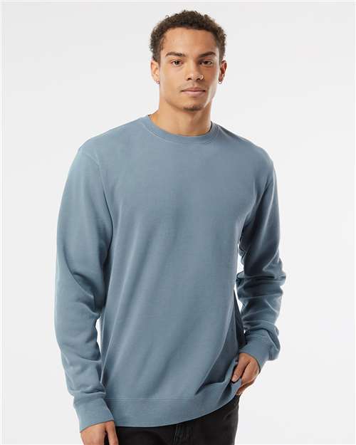 Pigment Slate Blue Midweight Pigment-Dyed Crewneck Sweatshirt - PRM3500