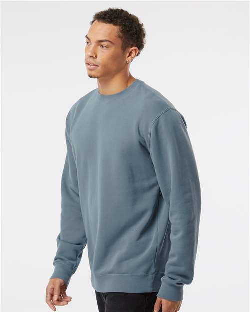 Pigment Slate Blue Midweight Pigment-Dyed Crewneck Sweatshirt - PRM3500