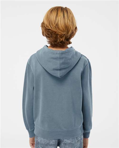 Pigment Slate Blue Youth Midweight Pigment-Dyed Hooded Sweatshirt - PRM1500Y