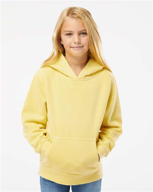 Pigment Yellow Youth Midweight Pigment-Dyed Hooded Sweatshirt - PRM1500Y