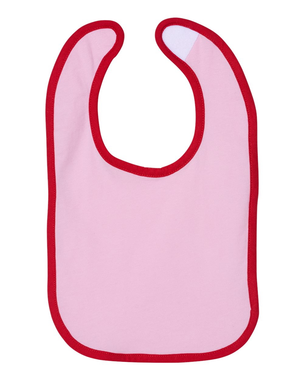 Pink/ Red Infant Contrast Trim Premium Jersey Bib - 1004