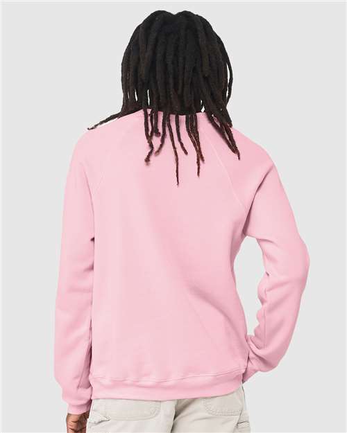 Pink Sponge Fleece Raglan Crewneck Sweatshirt - 3901