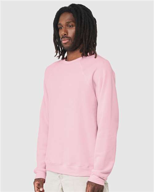 Pink Sponge Fleece Raglan Crewneck Sweatshirt - 3901