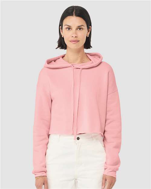Pink Women's Crop Fleece Hoodie - 7502