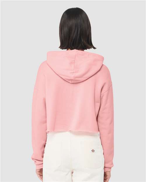 Pink Women's Crop Fleece Hoodie - 7502