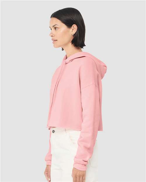Pink Women's Crop Fleece Hoodie - 7502