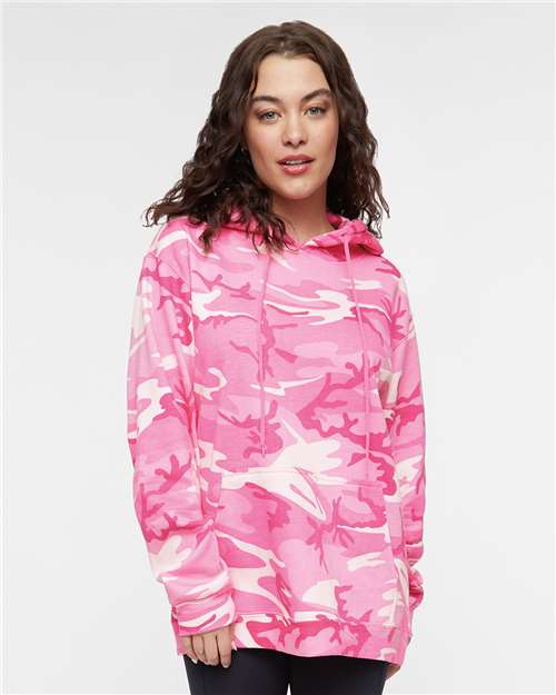 Pink Woodland Camo Pullover Fleece Hoodie - 3969