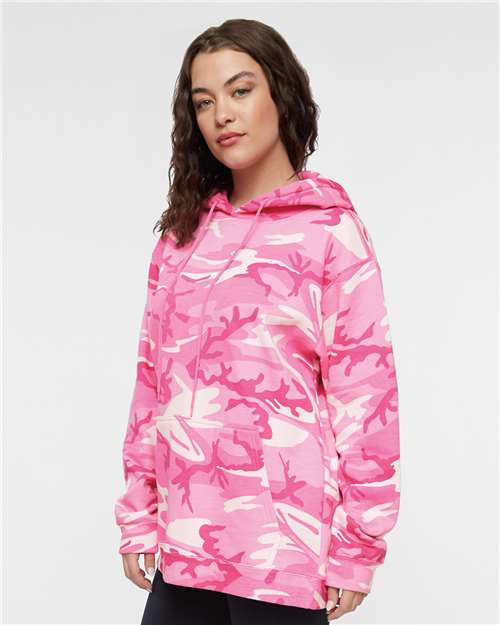 Pink Woodland Camo Pullover Fleece Hoodie - 3969