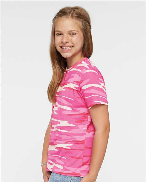 Pink Woodland Youth Camouflage T-Shirt - 2207