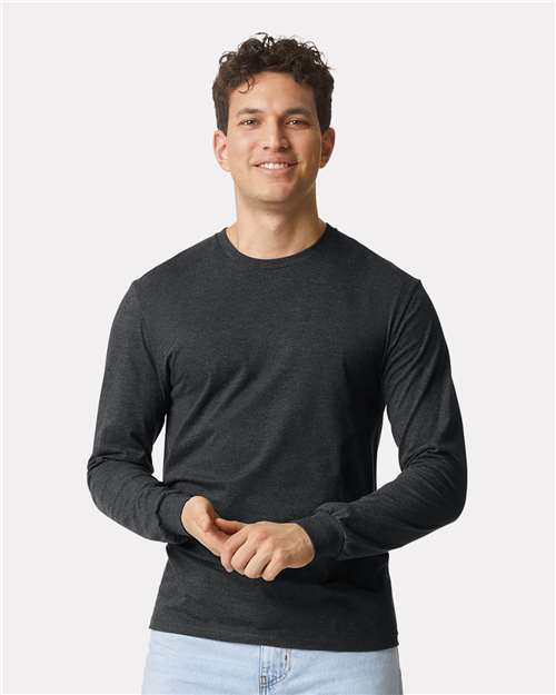 Pitch Black Mist Softstyle® CVC Long Sleeve T-Shirt - 64440CVC