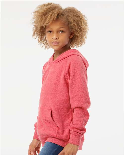 Pomegranate Youth Lightweight Special Blend Raglan Hooded Sweatshirt - PRM15YSB