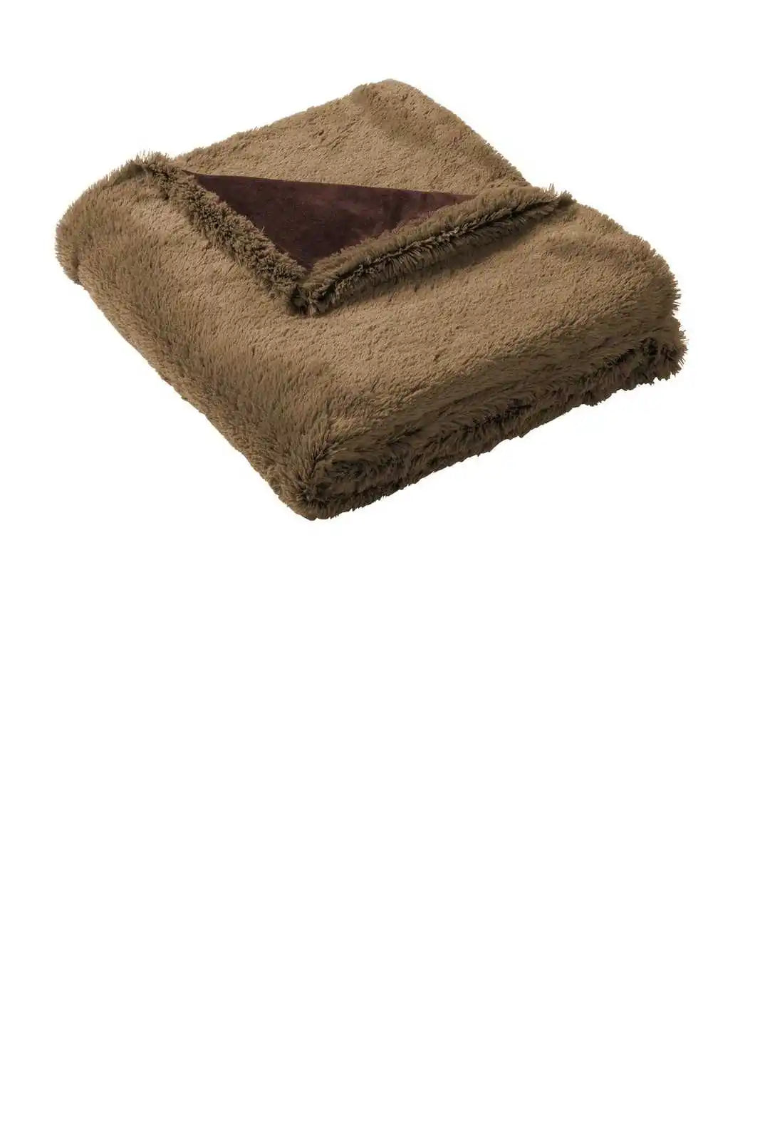 Port Authority Bp45 Faux Fur Blanket - Fawn/ Espresso Brown - Osfa