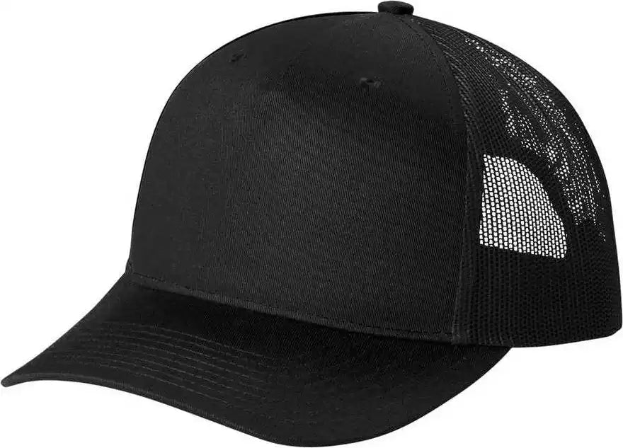 Port Authority C115 Snapback Five-panel Trucker Cap - Black - Adult Osfm