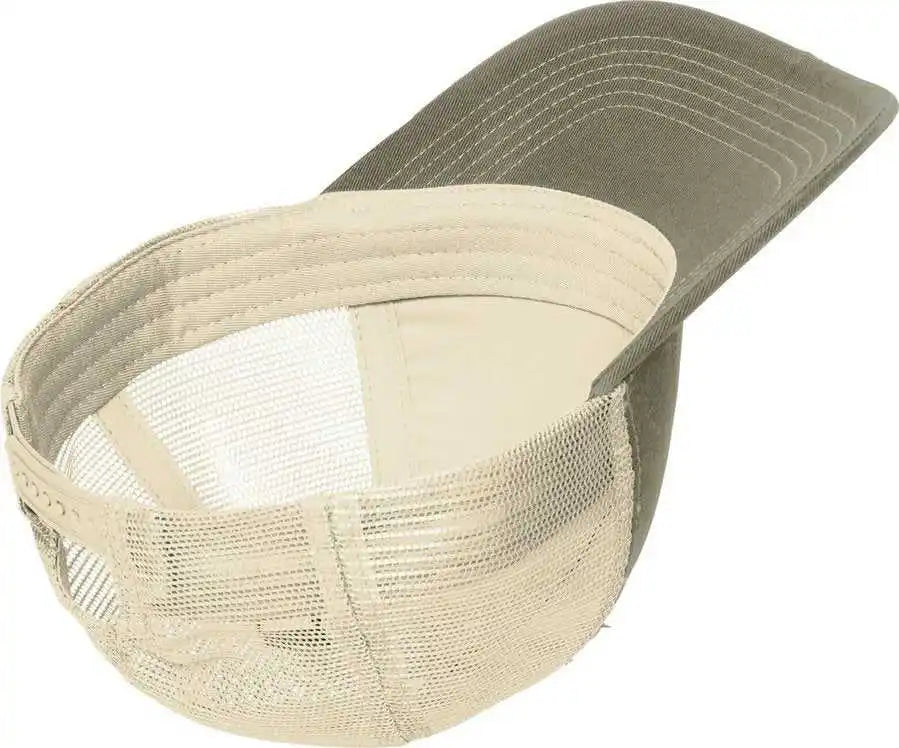 Port Authority C600 Distressed Mesh Back Cap - Light Olive Stone - Olvie Ivory / one Size Fits Most