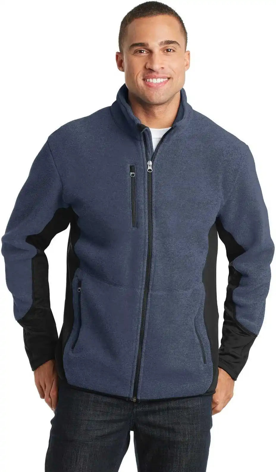 Port Authority F227 R-tek Pro Fleece Full-zip Jacket - Navy Heather Black