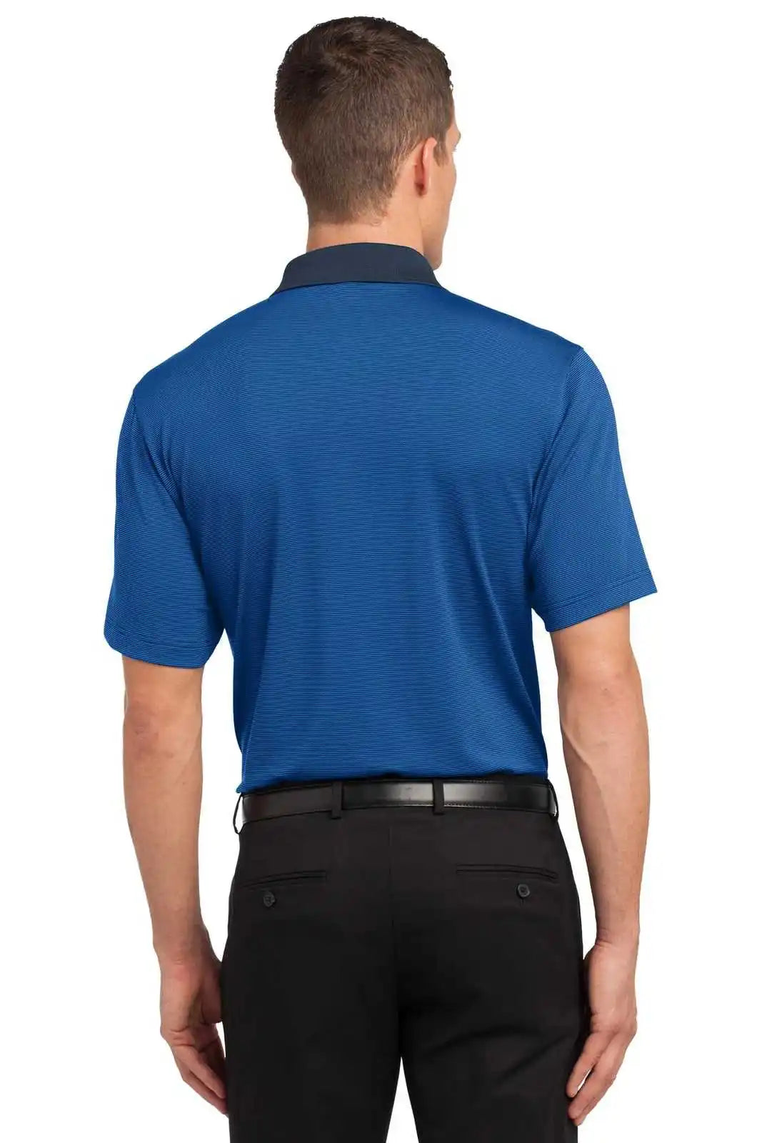 Port Authority K558 Fine Stripe Performance Polo - Seaport Blue Dress Navy