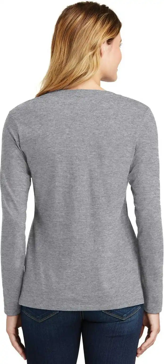 Port & Company Lpc450vls Ladies Long Sleeve Fan Favorite V-neck Tee - Athletic Heather