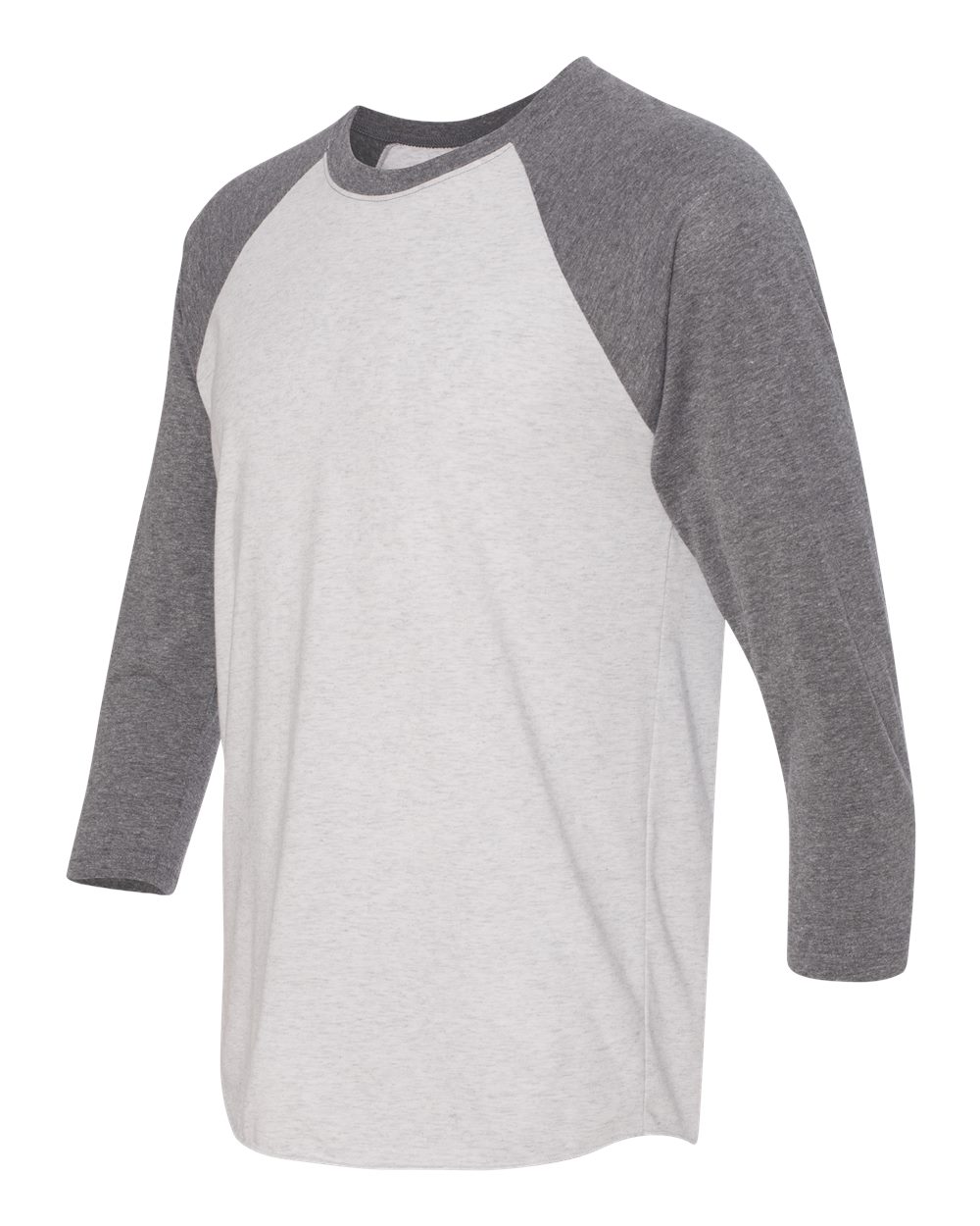 Premium Heather Sleeves/ Heather White Body Triblend Three-Quarter Raglan T-Shirt - 6051