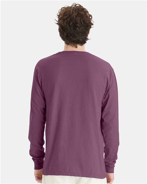 Purple Plum Raisin Garment-Dyed Long Sleeve T-Shirt - GDH200