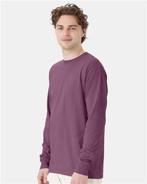 Purple Plum Raisin Garment-Dyed Long Sleeve T-Shirt - GDH200