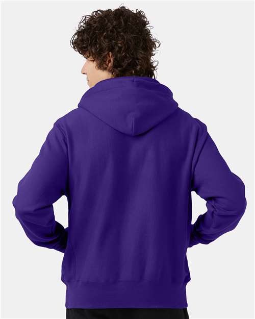 Purple Reverse Weave® Hooded Sweatshirt - S101