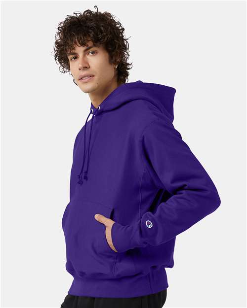 Purple Reverse Weave® Hooded Sweatshirt - S101