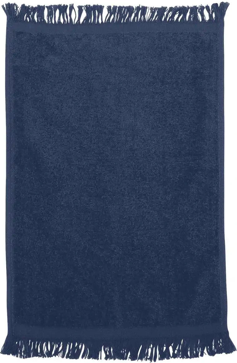 Q-tees T100 Fringed Fingertip Towel - Navy - Osfa
