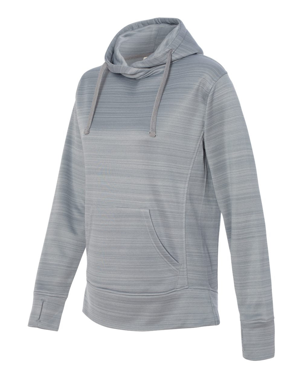 Quarry Women's Odyssey Striped Performance Fleece Lapover Hooded Sweatshirt - 8662