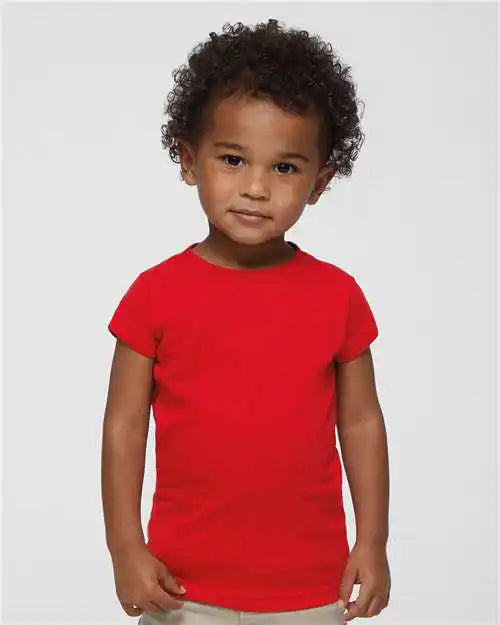 Rabbit Skins 3316 Toddler Girls Fine Jersey Tee - Red