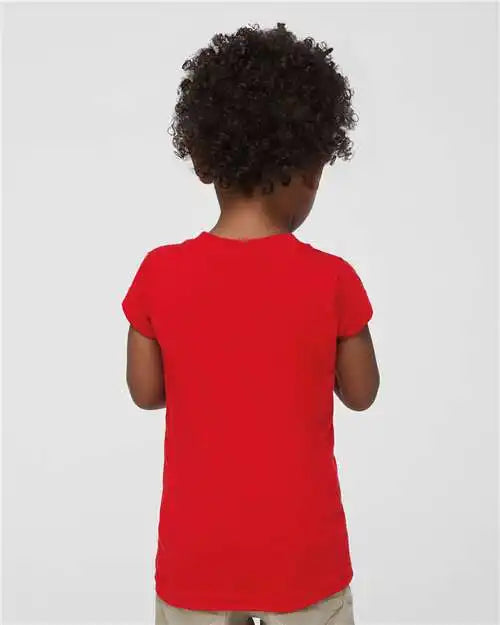 Rabbit Skins 3316 Toddler Girls Fine Jersey Tee - Red