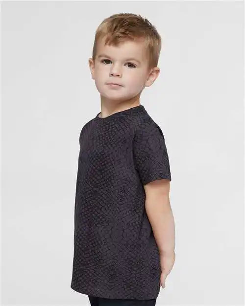 Rabbit Skins 3321 Toddler Fine Jersey Tee - Black Reptile