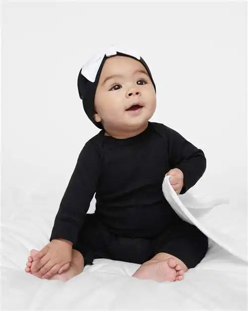 Rabbit Skins 4412 Infant Long Legged Baby Rib Bodysuit - Black