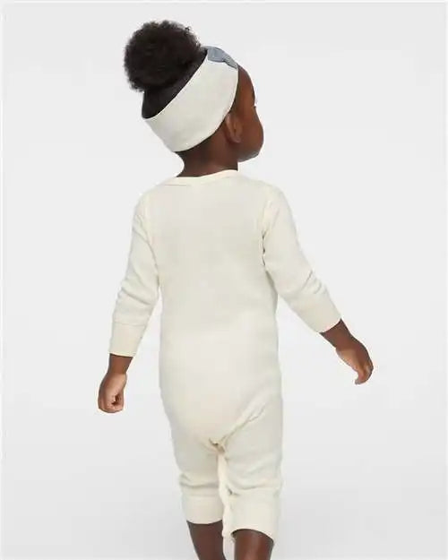 Rabbit Skins 4412 Infant Long Legged Baby Rib Bodysuit - Natural