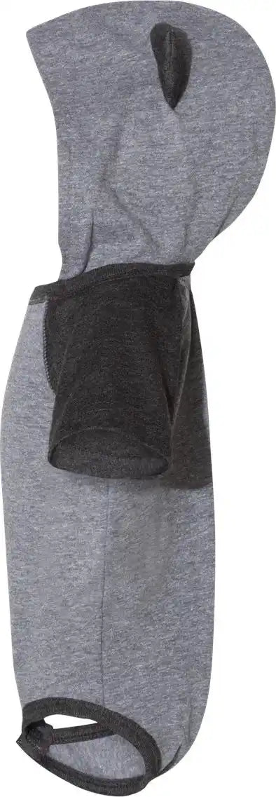 Rabbit Skins 4417 Fine Jersey Infant Short Sleeve Raglan Bodysuit with Hood & Ears - Granite Heather Vintage Smoke