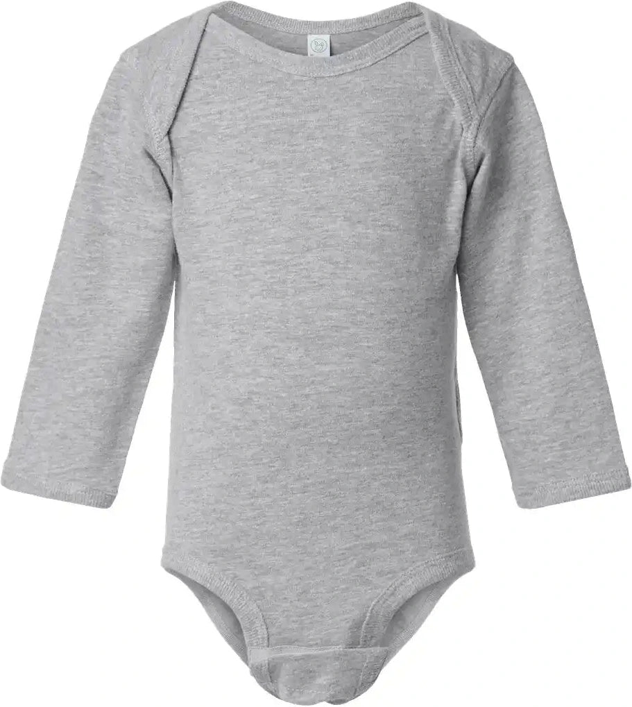 Rabbit Skins 4421l Infant Fine Jersey Long Sleeve Bodysuit - 4421 - Heather - Nb